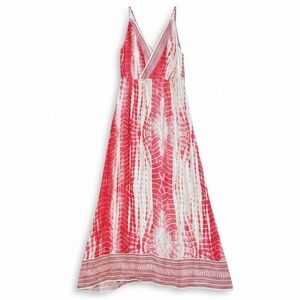 VENUS Vibrant Red and White Maxi Dress